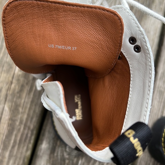 Diane von Furstenberg White Leather Combat Boots size 7 - Picture 7 of 9